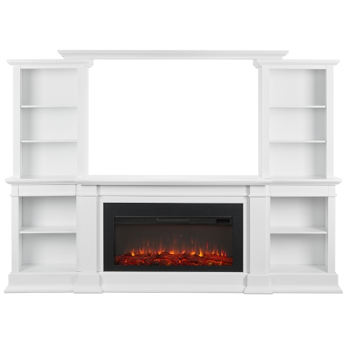Monte Vista Landscape Electric Fireplace Entertainment Center in White