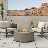 Aegean Round Propane Fire Table with Natural Gas Kit in Mist Gray