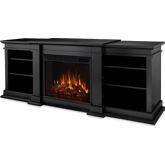 Fresno 72" TV Stand w/ Electric Fireplace in Black