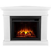 Kennedy Grand Corner Electric Fireplace in White