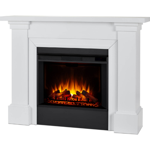 Manus Grand Electric Fireplace in White