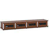 Synergy 147 Quad Width 87" AV Cabinet TV Stand in Cherry, Mesh Doors & Aluminum Frame