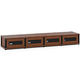 Synergy 147 Quad Width 87" AV Cabinet TV Stand in Cherry, Mesh Doors & Black Frame