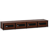 Synergy 147 Quad Width 87" AV Cabinet TV Stand in Walnut, Mesh Doors & Black Frame