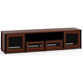 Synergy 245 Quad Width 87" AV Cabinet TV Stand in Cherry, Mesh Doors & Black Frame