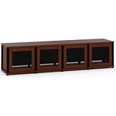 Synergy 247 Quad Width 87" AV Cabinet TV Stand in Cherry, Mesh Doors & Black Frame