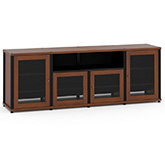 Synergy 345 Quad Width 87" AV Cabinet TV Stand in Cherry, Mesh Doors & Black Frame