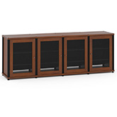 Synergy 347 Quad Width 87" AV Cabinet TV Stand in Cherry, Mesh Doors & Black Frame