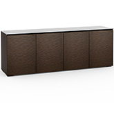 Berlin 347 85" TV Stand A/V Cabinet in Textured Wenge w/ Black Glass Top