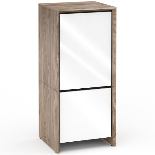Barcelona 517 AV Cabinet in Natural Walnut with Gloss White Doors