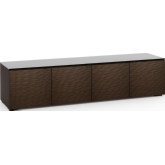 Berlin 247 85" TV Stand Cabinet in Textured Wenge w/ Black Glass Top