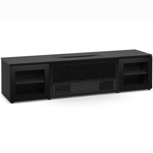 Oslo 245 85" Cabinet in Black Glass, Black Oak & Black for Epson LS800 Projector