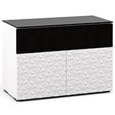 Milan 329 44" TV Stand AV Cabinet in White with 3D Geometric Pattern Doors