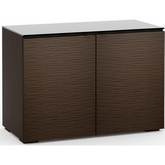 Berlin 323 44" TV Stand Cabinet in Textured Wenge w/ Black Glass Top