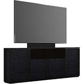 Chicago 345 88" Low Profile Wall Cabinet TV Stand in Textured Black with Black Top