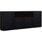 Chicago 345 88" Low Profile Wall Cabinet TV Stand with Mount in Textured Black with Black Top