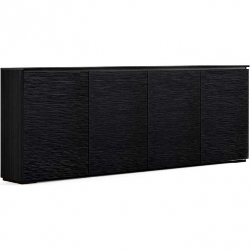 Chicago 347 88" Low Profile Wall Cabinet TV Stand with Mount in Textured Black with Black Top