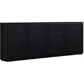 Chicago 347 88" Low Profile Wall Cabinet TV Stand with Mount in Textured Black with Black Top