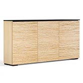 Denver 337 64" Low Profile Wall Cabinet TV Stand in Textured Oak with Black Top