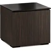 Manhattan 217 AV Cabinet in Maro Ebony with Black Glass Top