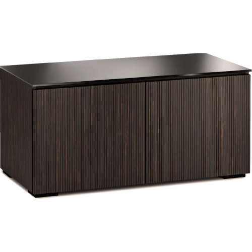 Manhattan 221 44" TV Stand AV Cabinet in Maro Ebony with Black Glass Top