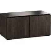 Manhattan 221 44" TV Stand AV Cabinet in Maro Ebony with Black Glass Top