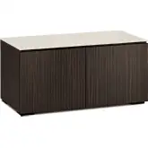 Manhattan 221 44" TV Stand AV Cabinet in Maro Ebony with Matte Taupe Glass Top