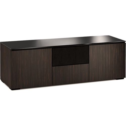 Manhattan 236 65" TV Stand AV Cabinet in Maro Ebony with Black Glass Top