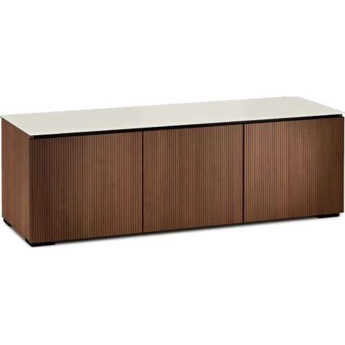 Manhattan 237 65" TV Stand AV Cabinet in Medium Walnut with Matte Taupe Top