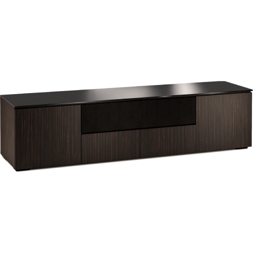 Manhattan 245 86" TV Stand AV Cabinet in Maro Ebony with Black Glass Top