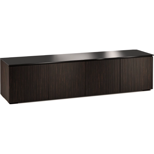 Manhattan 247 86" TV Stand AV Cabinet in Maro Ebony with Black Glass Top