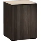 Manhattan 317 AV Cabinet in Maro Ebony with Matte Taupe Glass Top