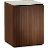 Manhattan 317 AV Cabinet in Medium Walnut with Matte Taupe Glass Top
