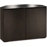 Manhattan 323 Corner TV Stand AV Cabinet in Maro Ebony with Black Glass Top