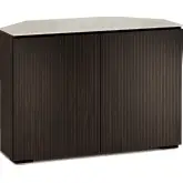 Manhattan 323CR 44" Corner TV Stand AV Cabinet in Maro Ebony with Matte Taupe Glass Top