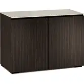 Manhattan 323 44" TV Stand AV Cabinet in Maro Ebony with Matte Taupe Glass Top