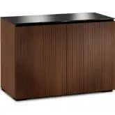 Manhattan 323 44" TV Stand AV Cabinet in Medium Walnut with Black Glass Top