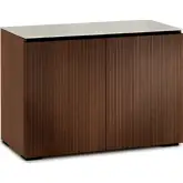 Manhattan 323 44" TV Stand AV Cabinet in Medium Walnut with Matte Taupe Glass Top
