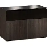 Manhattan 329 44" TV Stand AV Cabinet in Maro Ebony with Black Glass Top