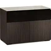 Manhattan 329 44" TV Stand AV Cabinet in Maro Ebony with Matte Taupe Glass Top