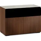 Manhattan 329 44" TV Stand AV Cabinet in Medium Walnut with Matte Taupe Glass Top