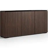 Manhattan 337 Low Profile Cabinet in Maro Ebony Finish & Black Glass