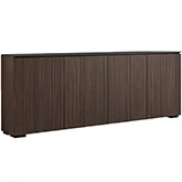 Manhattan 347 Low Profile Cabinet in Maro Ebony Finish & Black Glass