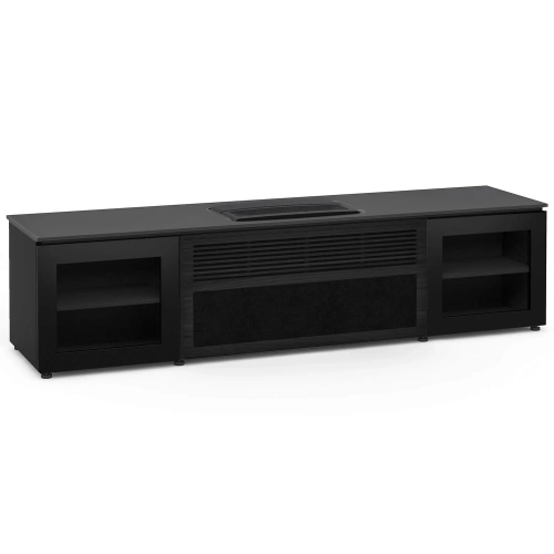 Oslo 245 86" Cabinet in Black Glass, Black Oak & Black for Hisense PX-3 PRO Projector