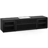 Oslo 245 86" Cabinet in Black Glass, Black Oak & Black for Epson QS100 Projector