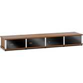 Synergy 141 Quad Width 87" AV Cabinet TV Stand in Cherry, Glass Doors & Aluminum Frame