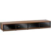 Synergy 141 Quad Width 87" AV Cabinet TV Stand in Cherry, Glass Doors & Black Frame