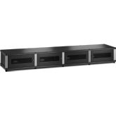 Synergy 147 Quad Width 87" AV Cabinet TV Stand in Black Oak, Mesh Doors & Aluminum Frame