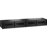 Synergy 147 Quad Width 87" AV Cabinet TV Stand in Black Oak, Mesh Doors & Black Frame