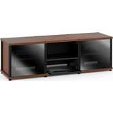 Synergy 233 Triple Width 65" AV Cabinet TV Stand in Cherry, Glass Doors & Black Frame